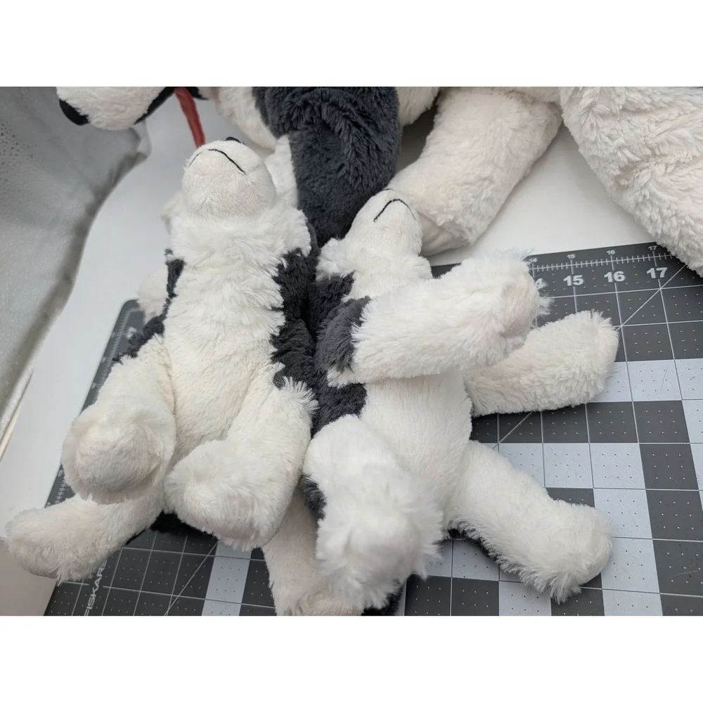 IKEA LIVLIG Husky Plush Dog Lot Grey White Large Small Mom Puppies